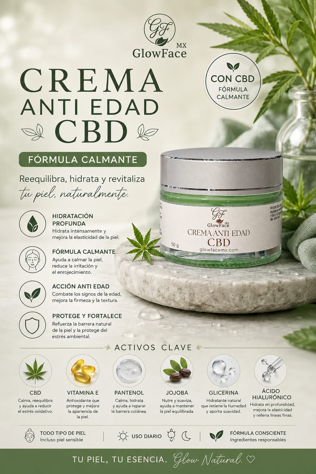 CREMA FACIAL DE CBD 50g